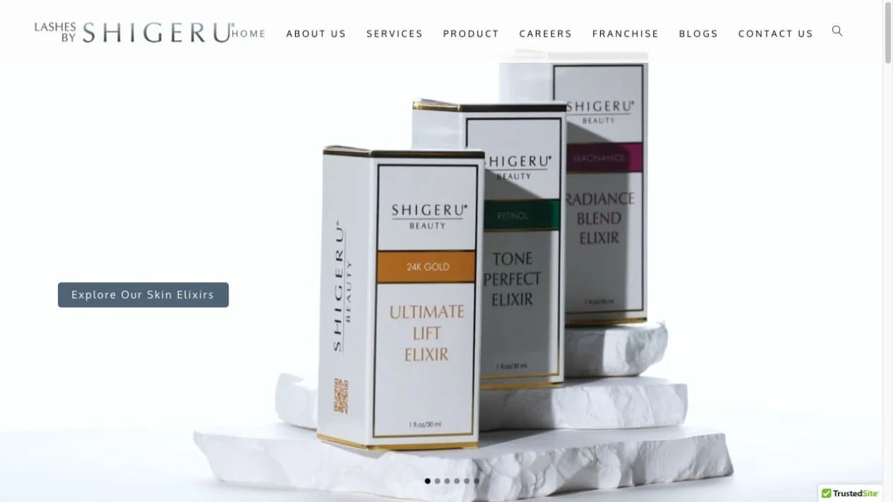 Lashes by Shigeru client website